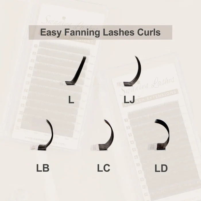 LJ / LB / LC / LD / L Curl Easy Fanning Lashes| Swaniya Lashes