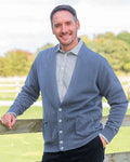 Lambswool Cardigan  Mens - Blue - Country Collection