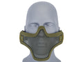 Lancer Tactical Metal Mesh Half Face Mask – OD Green | Double Strap