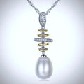 "Latitudes" - Freshwater Pearl Bridal Necklace in Sterling Silver