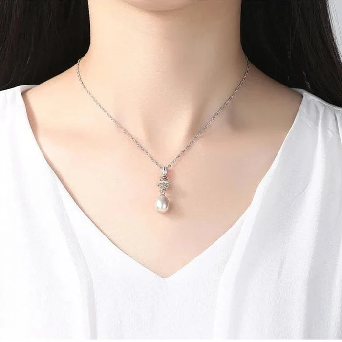 "Latitudes" - Freshwater Pearl Bridal Necklace in Sterling Silver