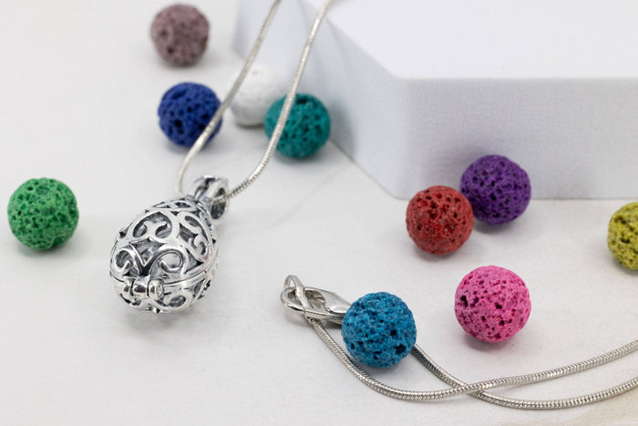 Lava Drop Aromatherapy Pendant Necklace at Your Oil Tools