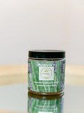 Jar of Lavender Lemongrass Organic Sugar Scrub with natural oils for gentle exfoliation and hydration