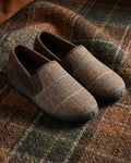 Lazy Dogz Mens Checked Slipper - Brown - Country Collection