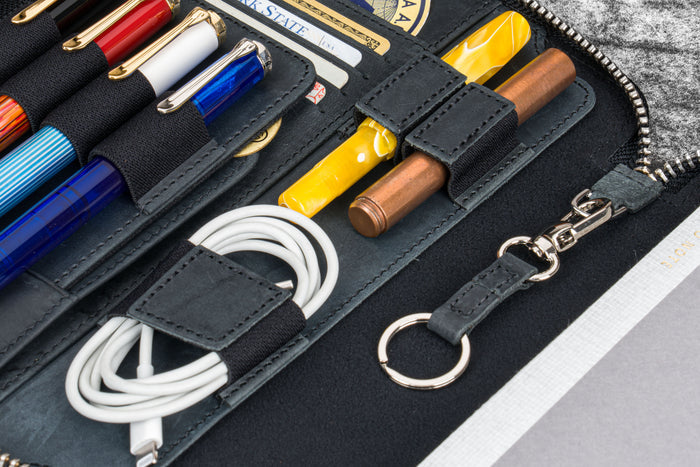 Leather Zippered A5 Leuchtturm1917  Notebook Folio  - Crazy Horse Black