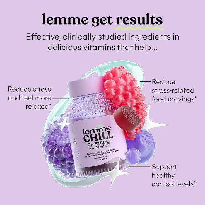 Lemme Chill Ashwagandha Gummies - Stress & Cortisol Support - Tub of 60 gummies