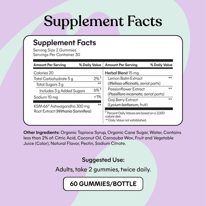 Lemme Chill Ashwagandha Gummies - Stress & Cortisol Support - Tub of 60 gummies