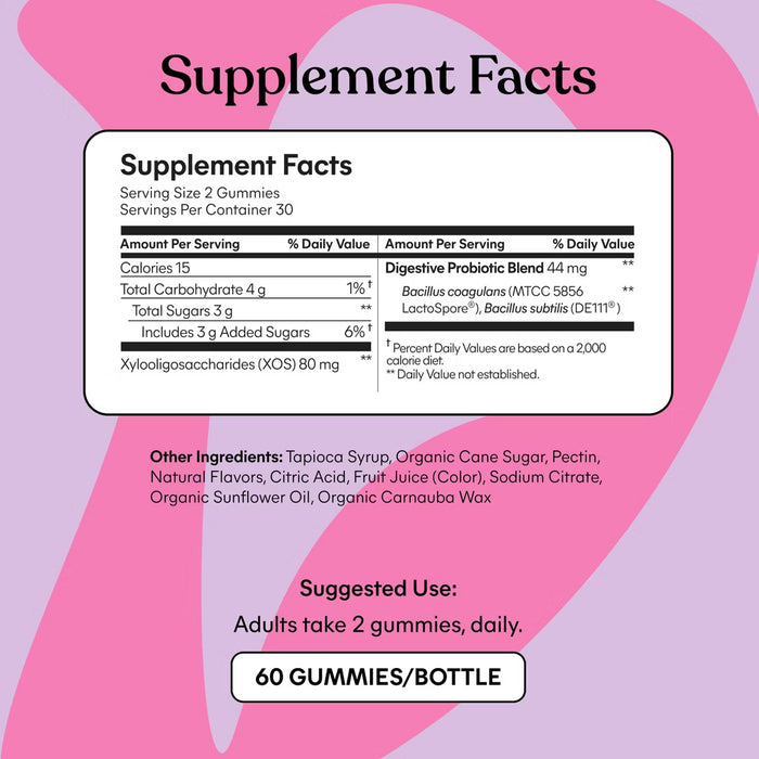 Lemme Debloat Pre + Probiotic Gummies - Bloat Support & Digestion - Tub of 60 gummies