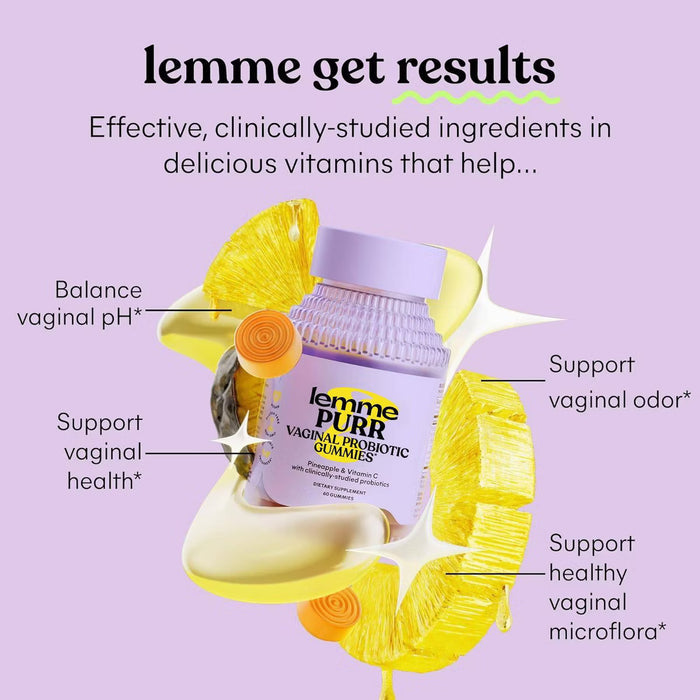 Lemme Purr Vaginal Probiotic Gummies - pH & Odor Support - Tub of 60 gummies