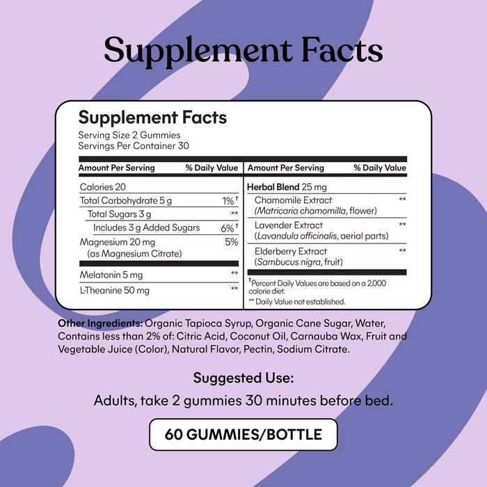 Lemme Sleep Gummies - Deep Sleep Support - Tub of 60 gummies