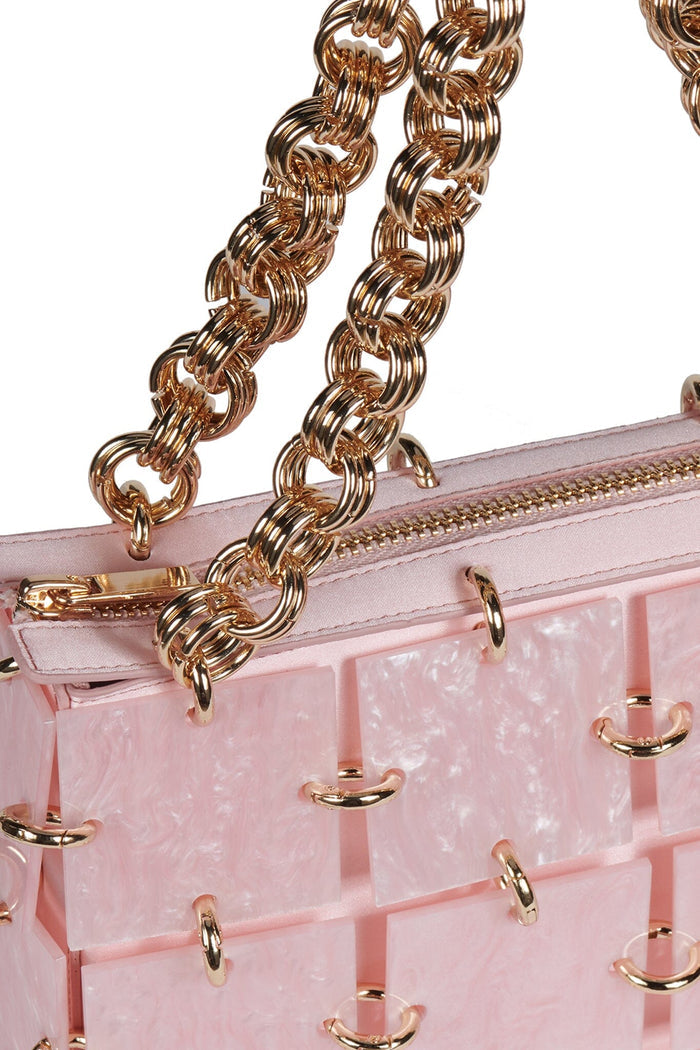 LES-FILLES Jeffrey Campbell Handbag Pink Satin Combo _hover