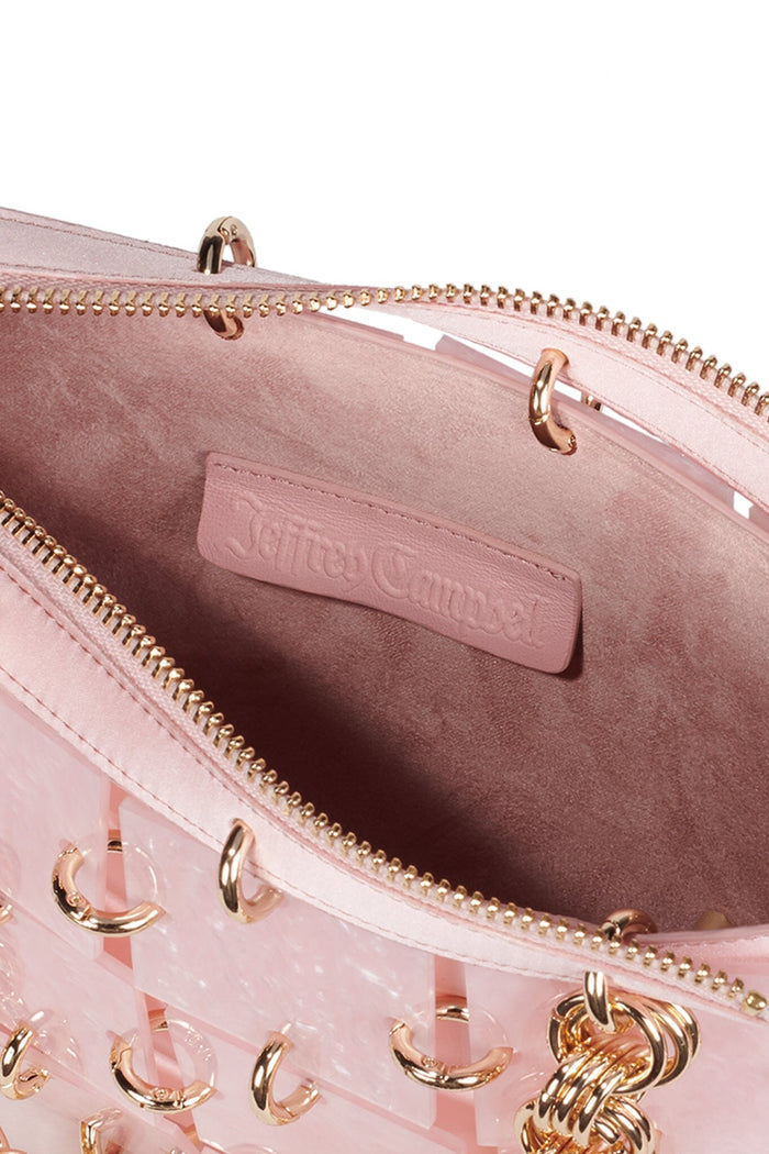 LES-FILLES Jeffrey Campbell Handbag Pink Satin Combo