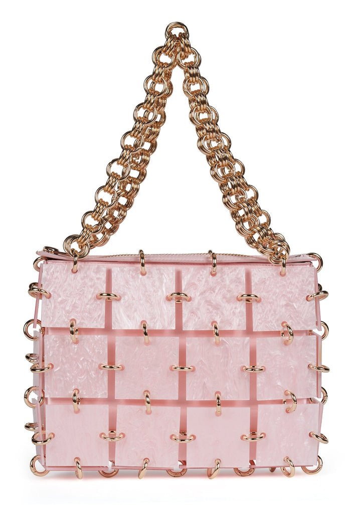 LES-FILLES Jeffrey Campbell Handbag Pink Satin Combo