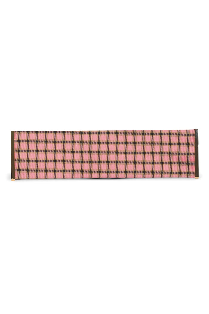 LIME-LIGHT Jeffrey Campbell Oversized Clutch Pink Plaid Combo