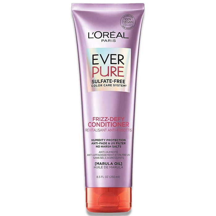 L'Oreal EverPure Sulfate Free Frizz Defy Conditioner, With Marula Oil - 8.5 oz - 6 Pack Contarmarket