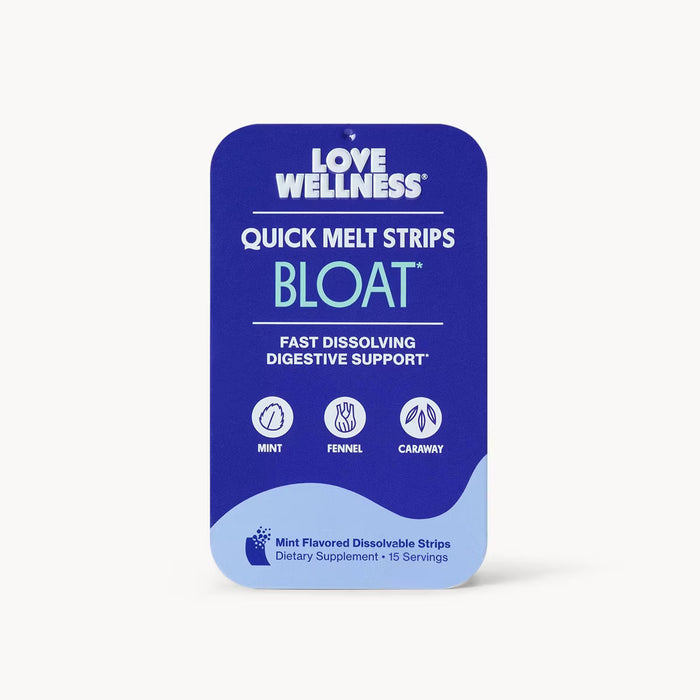 Love Wellness Bloat Quick Melt Strips - Digestive Support - Herbal Mint - 15ct