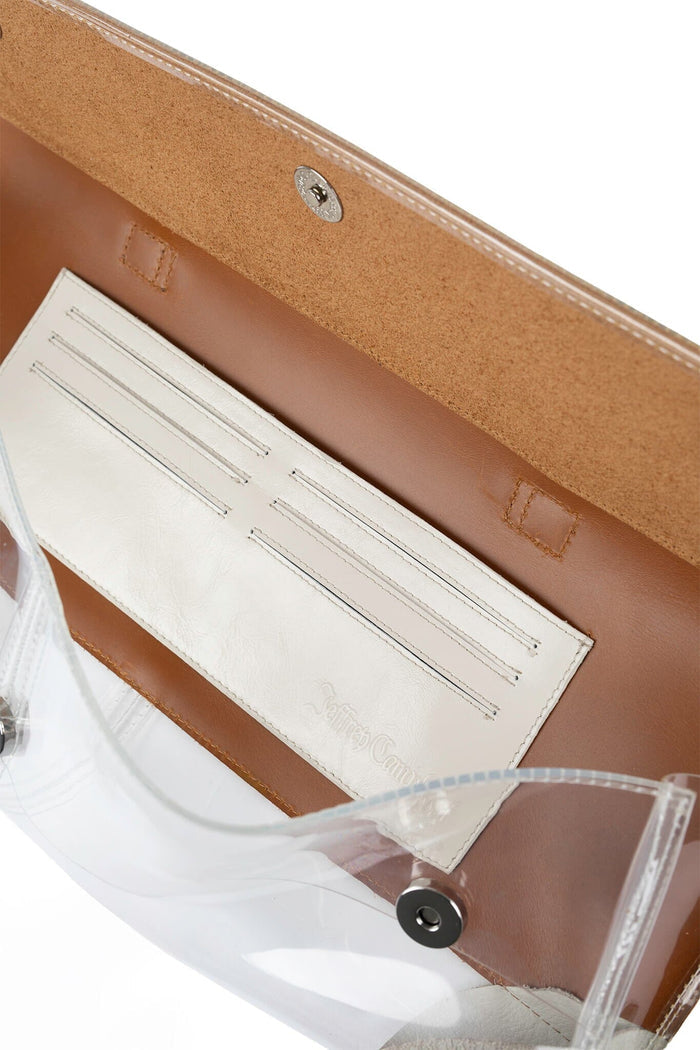 LUCIDITY Jeffrey Campbell Clutch Clear Beige Combo