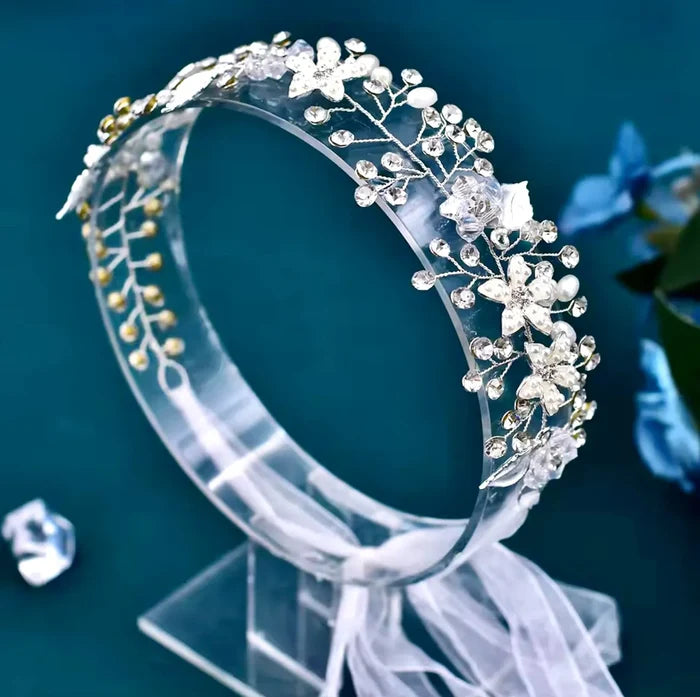Wedding Hair Accessories - Pearl and Crystal Bridal Long Hair Vine - Available in Silver, Rose Gold and Yellow Gold