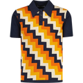 MADCAP Step On Men's Retro Mod Knitted Polo, Navy Blazer