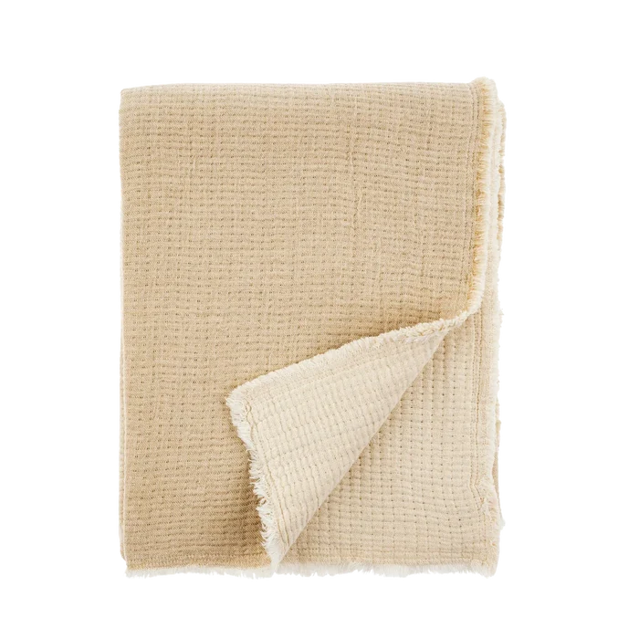 Madeira Double Sided Throw Beige/Natural - Magnolia Lane co. Home + Garden + Gift