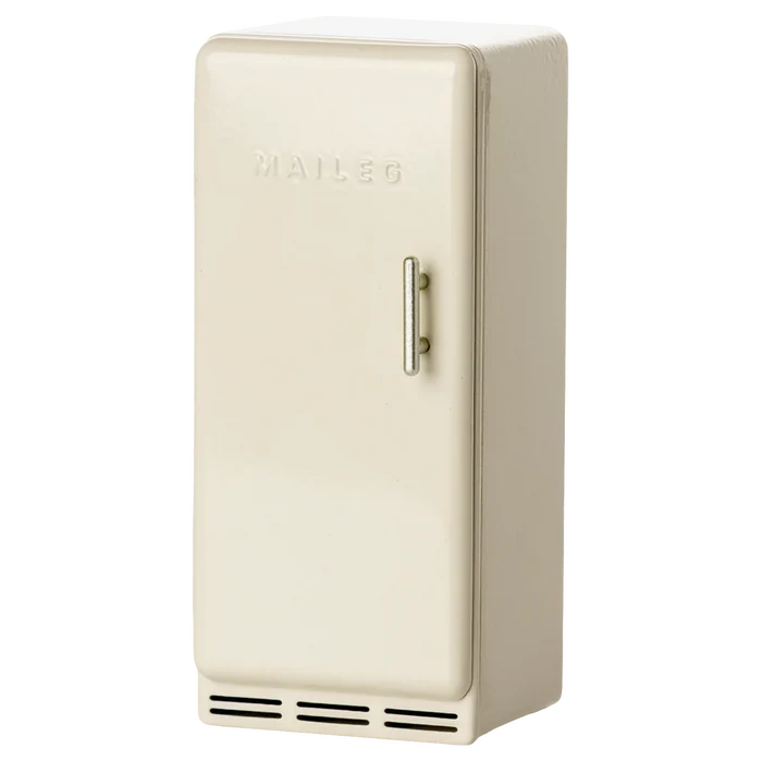 Vintage-style refrigerator on a white background