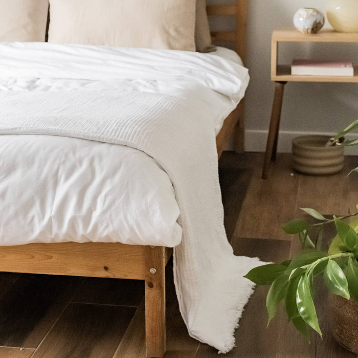 Malvasia Reversible Muslin Gauze Bedspread Blanket Cover W01 - Magnolia Lane co. Home + Garden + Gift