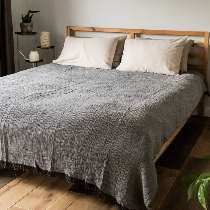 Malvasia Reversible Muslin Gauze Bedspread Blanket Cover W01 - Magnolia Lane co. Home + Garden + Gift