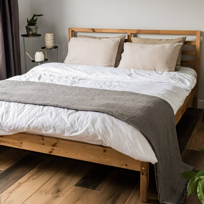 Malvasia Reversible Muslin Gauze Bedspread Blanket Cover W01 - Magnolia Lane co. Home + Garden + Gift