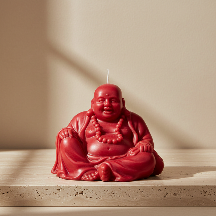 Buddha Candle Red – Travertine