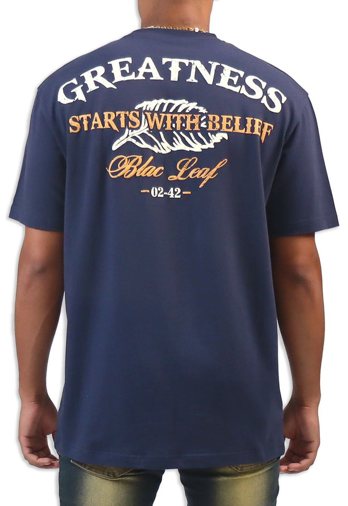 Men BLAC LEAF Greatness Starts With Belief T-Shirt