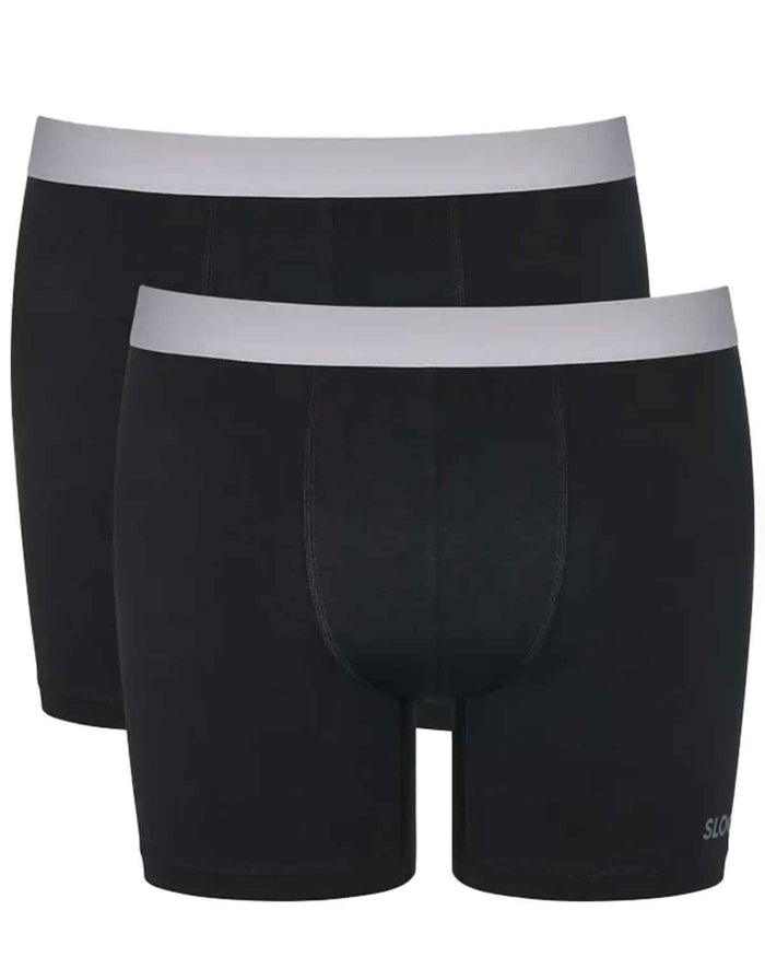 Mens Sloggi Boxer Shorts 2 Pair Pack - Black - Country Collection