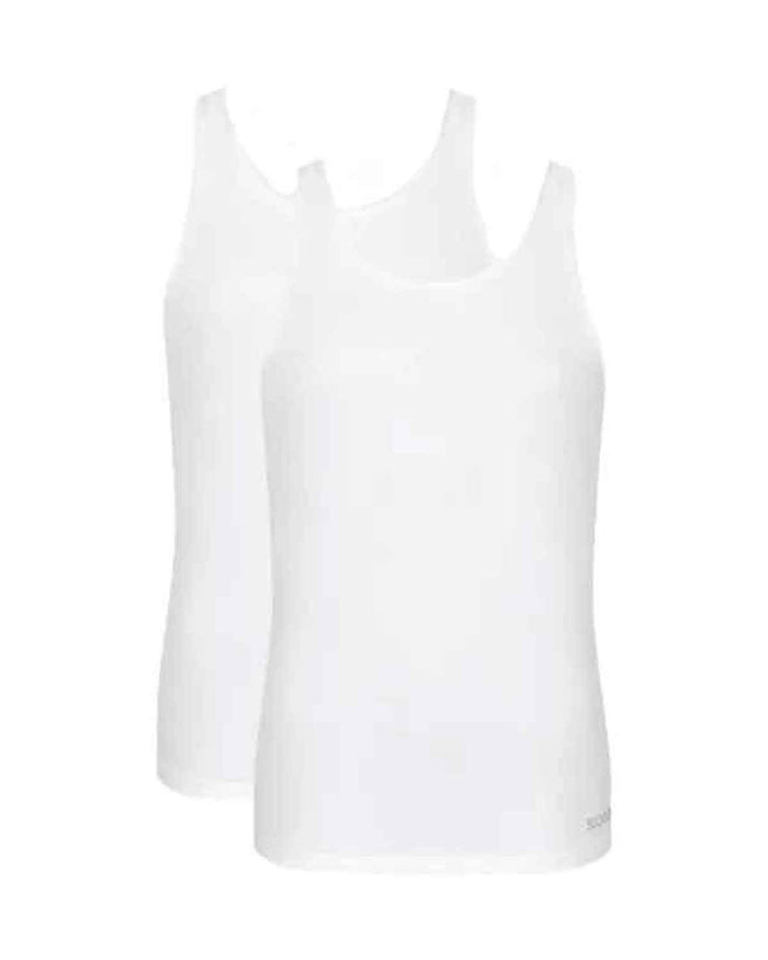 Mens Sloggi Tank Top 2 Pack - White - Country Collection