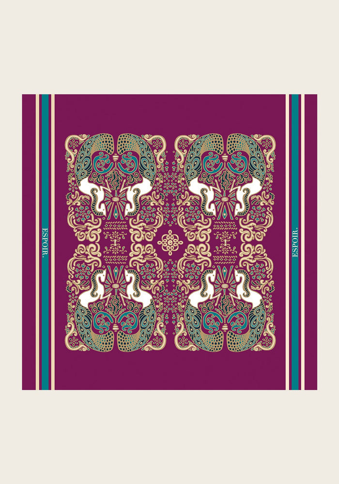 Mermaid Horses on Berry Square Scarf