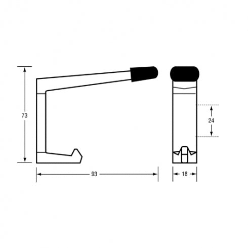 Metlam Antimicrobial ANMB Coat Hook Concealed Fix