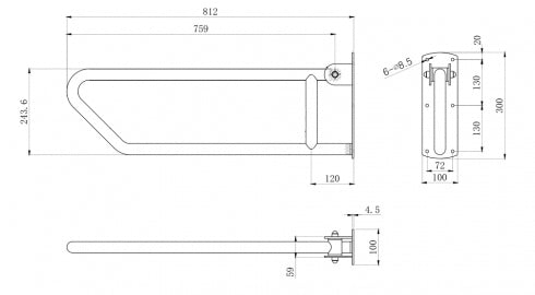 Metlam MLR55 Pull Down Rail with Click-Lock