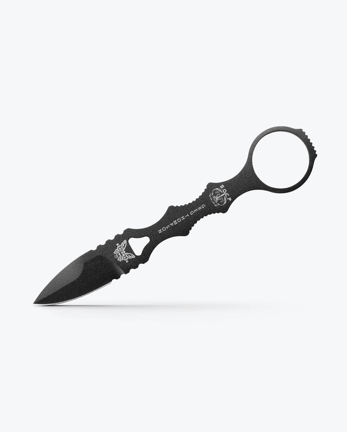 Black Mini SOCP® Dagger Spear-Point Tactical Knife - Side Profile | Benchmade Knife Co.