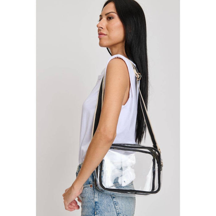 clear black moda luxe christina crossbody clear black
