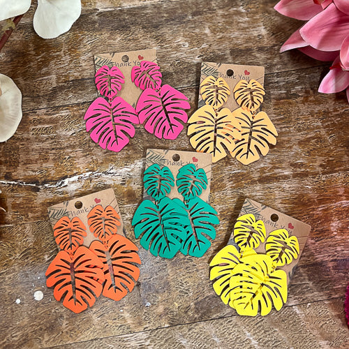 Monstera Leaf Earring
