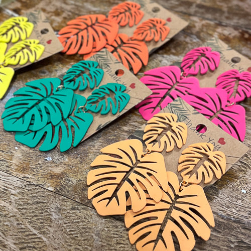 Monstera Leaf Earring