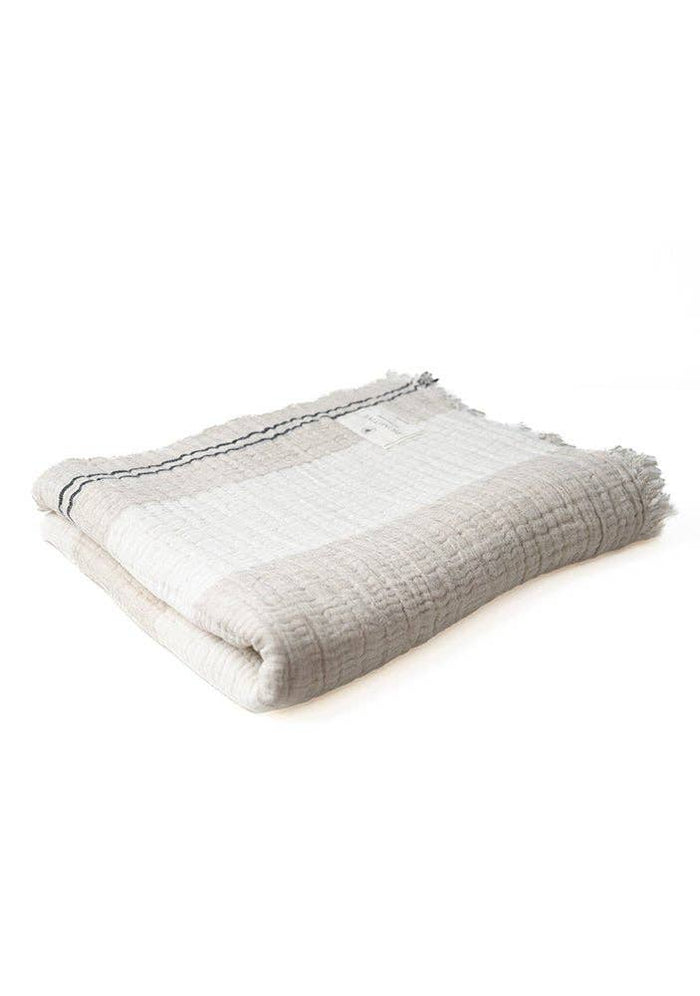 Moscato Linen & Cotton Throw Blanket Plaid W01 - Magnolia Lane co. Home + Garden + Gift