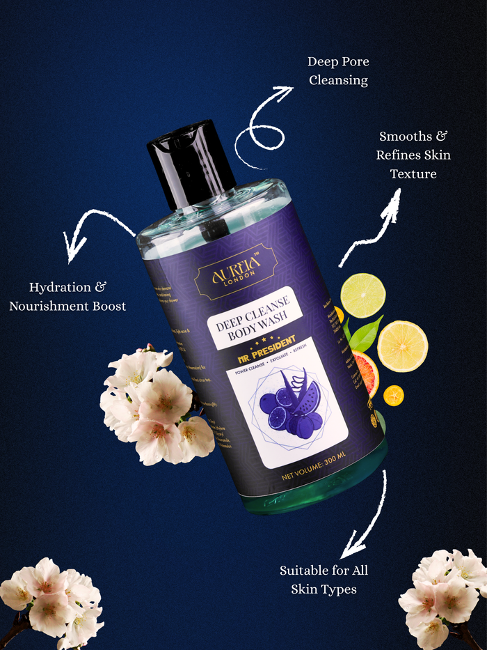 Mr President Deep Cleanse Body Wash By Aureia London - 300ml Aureialondon