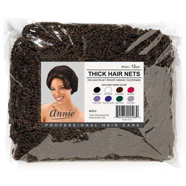 Ms. Remi Thick Hair Net Bulk 12Pc Brown