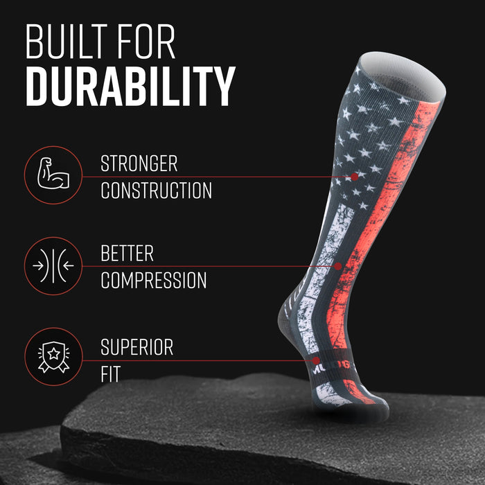 MudGear Custom First Responder Red Line Compression Sock (1 pair)