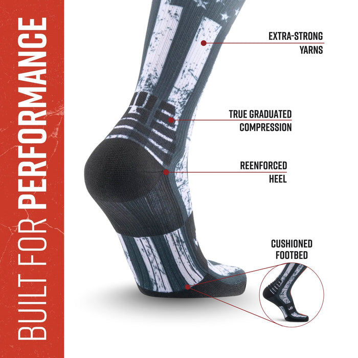 MudGear Custom First Responder Red Line Compression Sock (1 pair)
