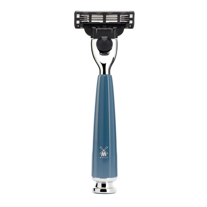 MÜHLE RYTMO 3 Pc. Shaving Set, Black Fibre Brush & Gillette® Mach3® Razor, Petrol