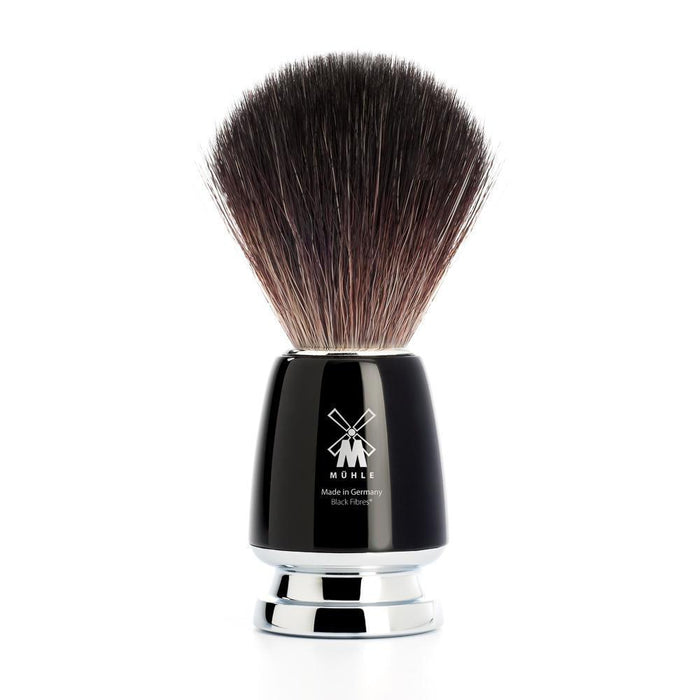 MÜHLE Rytmo Black 4-Piece Black Fiber & Mach-3 Shaving Set, Black Fiber Shaving Brush