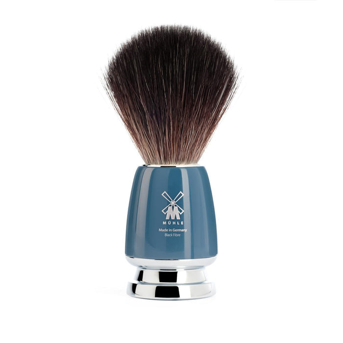 MÜHLE RYTMO 4 Pc. Shaving Set, Black Fibre Brush & Gillette® Mach3® Razor, Petrol