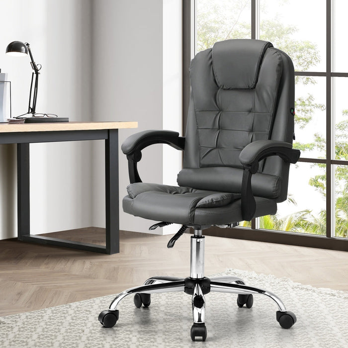 NNEED Massage Office Chair Racing Chairs PU Leather Grey-1