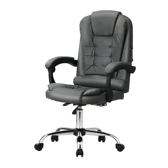 NNEED Massage Office Chair Racing Chairs PU Leather Grey-4
