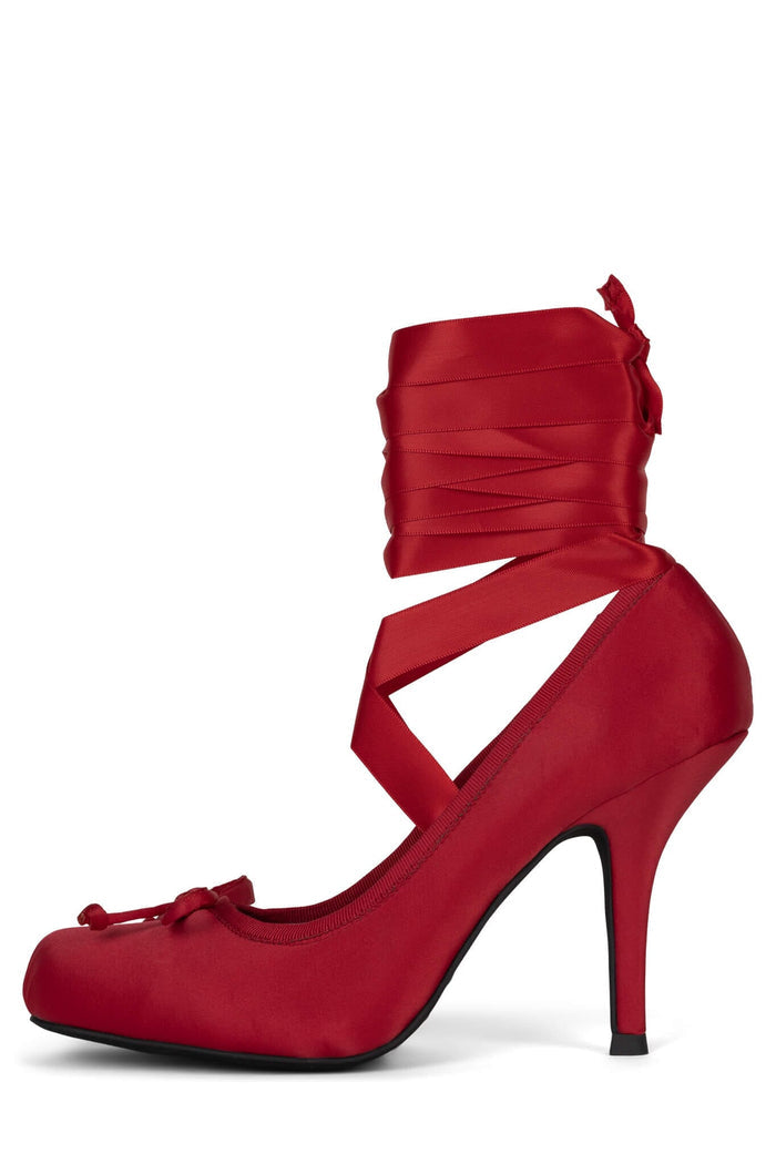 NYMPHA Jeffrey Campbell Stiletto Heel Red Satin